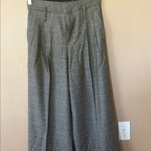 Women’s Wool Plaid Wide Leg Pants